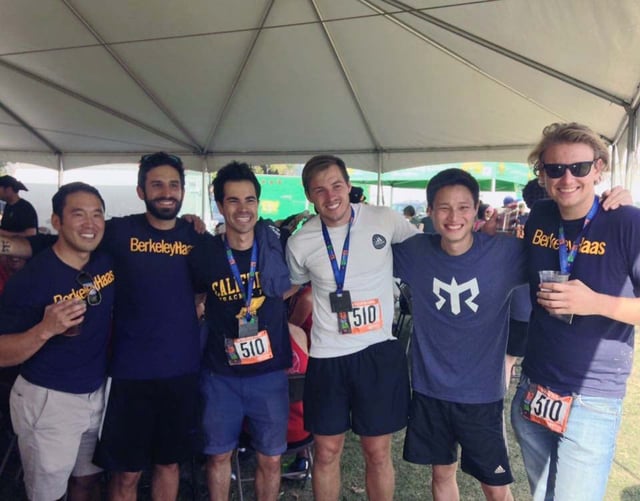 Berkeley MBA student Aurelio Martinze Kalifa (2nd from left) with his Ragnar Race team)