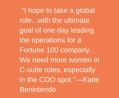 Berkeley MBA student Katie Benintende hopes to one day lead operations for a Fortune 100 company.